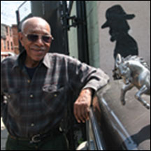 Ed Chapman by his car - photo by Skip Brown